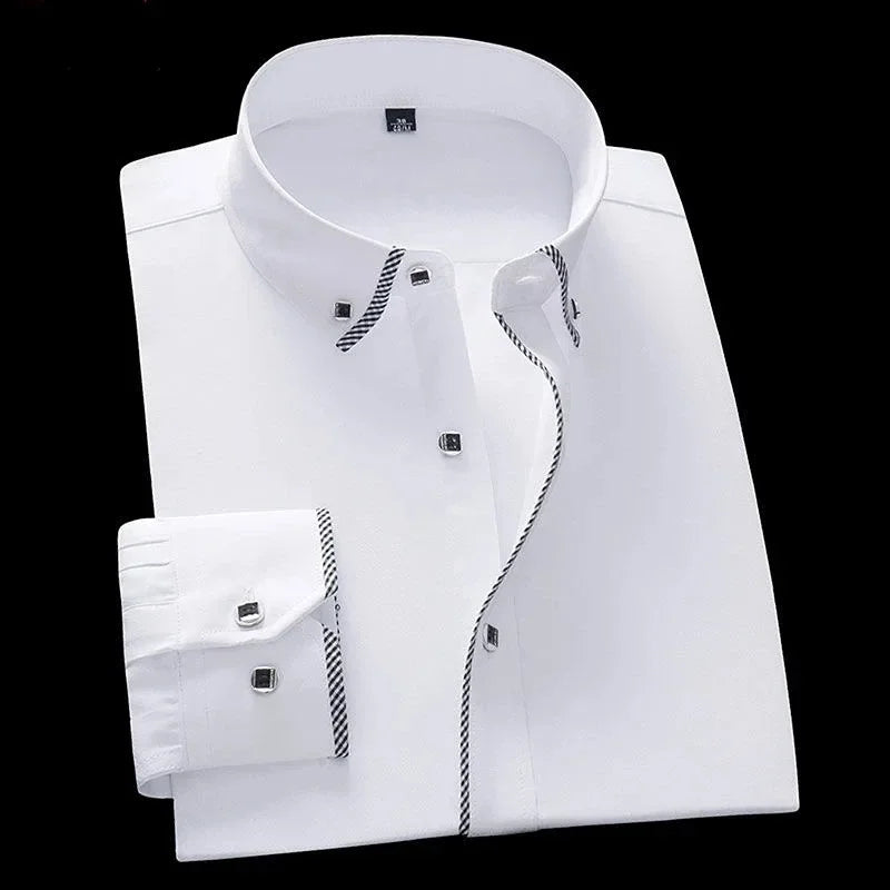 Men's White Slim Fit Dress Shirt – Office to Casual Style 🔥