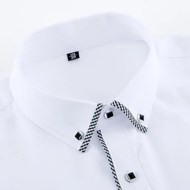 Men's White Slim Fit Dress Shirt – Office to Casual Style 🔥