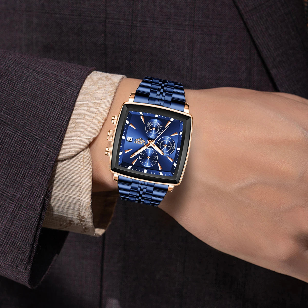 π₯ LIGE Luxury Men's Sports Watch β | Military Style πͺ | Chronograph Quartz π | Waterproof π§ | Square Dial πΌ | Top Brand π―