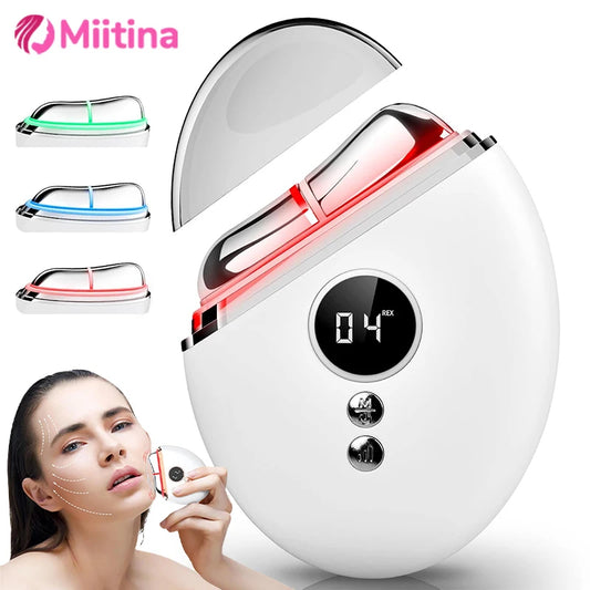 Massager Face Roller EMS Vibration Heating Massage Face Skin Rejuvenation Skin Tightening Beauty Device Face Lifing Thin Tools