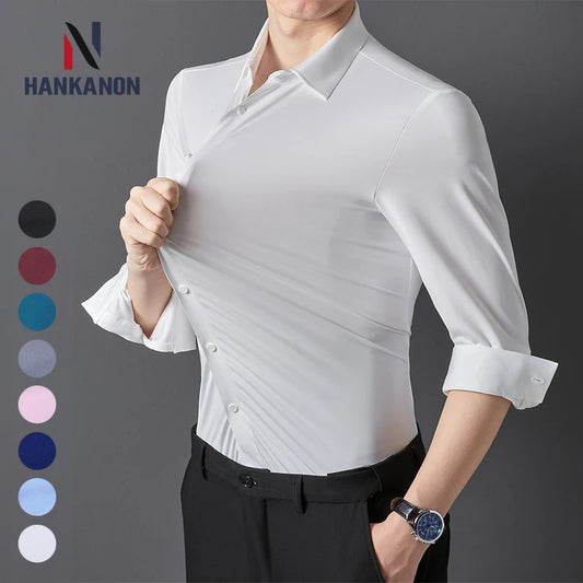👔 Men's Premium Ultra-Stretch Dress Shirt – Silky & Versatile ✨