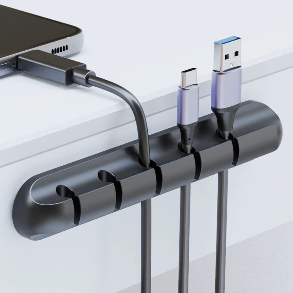 🔌 Adhesive Cable Clips | Cord Organizer for Desk & Nightstand