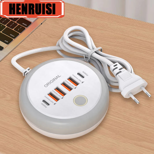 🔌 50W Fast Charging Power Strip | USB-C & USB Ports