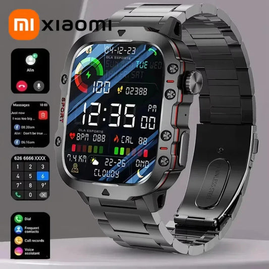 XIAOMI Military XIAOMI Military Smart Watch ⌚️ Watch Men IP68 5ATM Outdoor Sports Fitness Tracker Health Monitor 1.81 Inch BT Call Smartwatch New