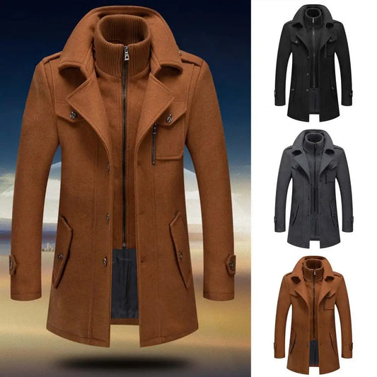 🧥 ONESTAND Men's Autumn/Winter Overcoat – Layered Look, Casual Cool ❄️