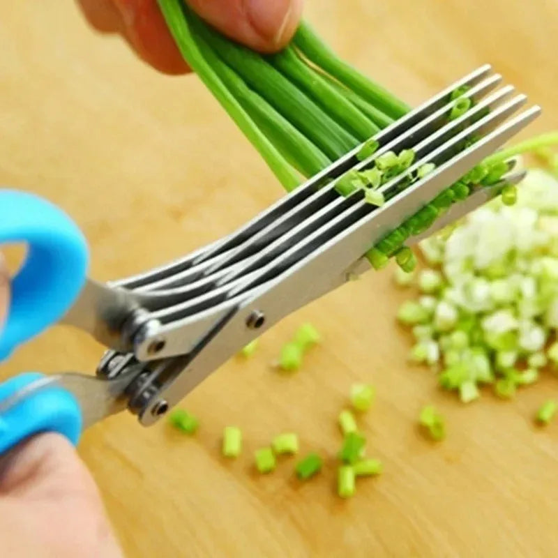 Multifunctional Scissors Stainless Steel 3/5 Layer Kitchen Scissors Scallion Cutter Pepper Herb Laver Spices Onion Cooking Tool