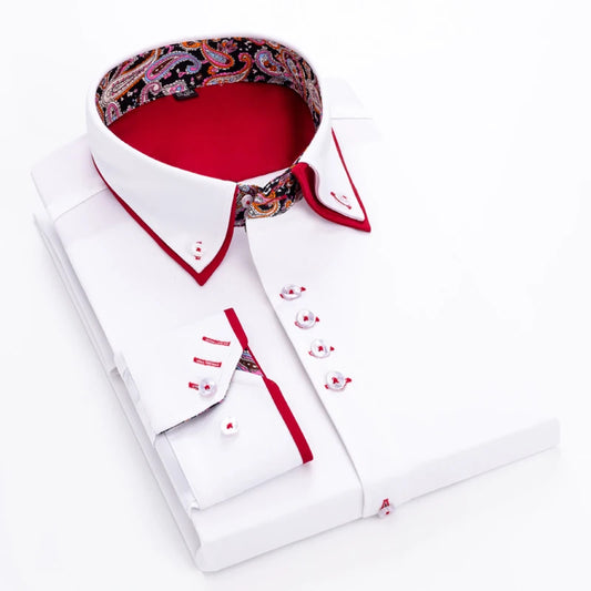 👔 Men's Slim Fit Double Collar Shirt – Trendy & Iron-Free 🌟