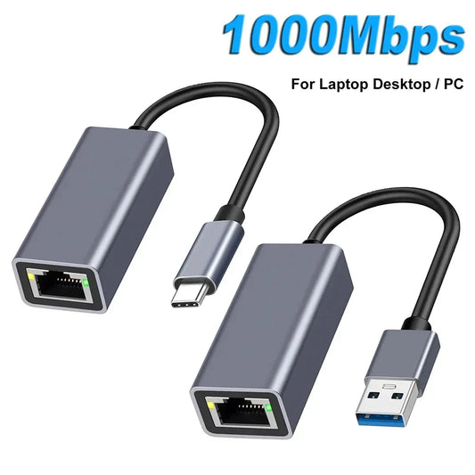 ⚡ USB-C to Ethernet Adapter | 1000Mbps RJ45 LAN