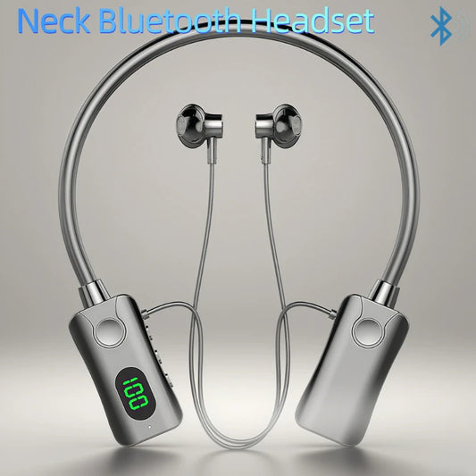 LED Magnetic Bluetooth 5.4 Earphones HiFi Sound Earbuds Wireless Headphones Sports Waterproof Neck-hanging Headsets Super Power
