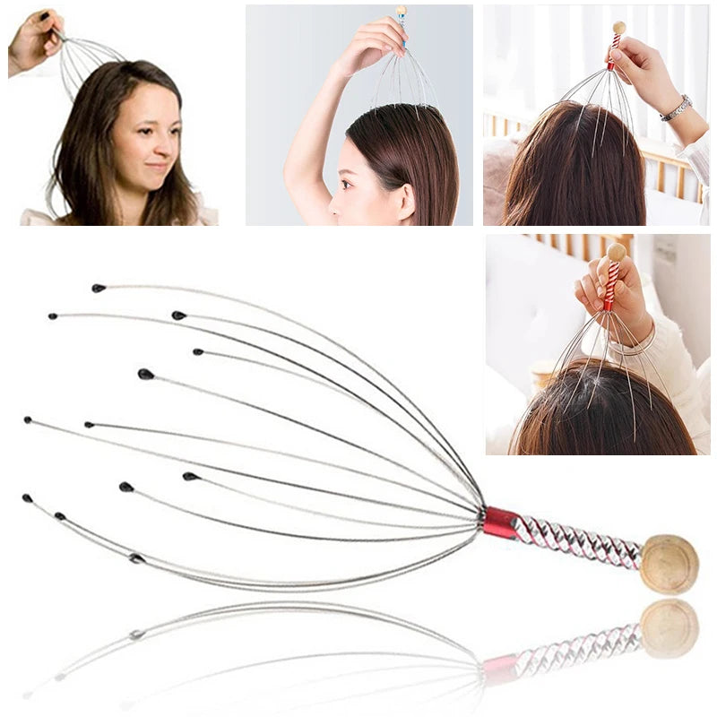 🧠 Octopus Head Massager | Stainless Steel Scalp Relaxer