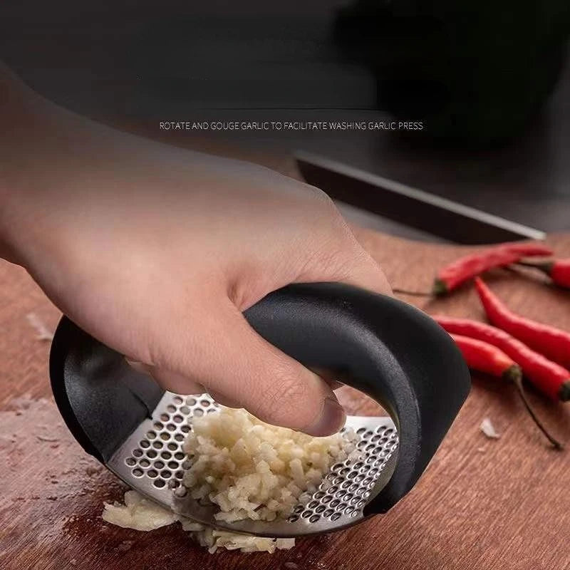 🧄 Stainless Steel Garlic Crusher | Manual Mincer Tool