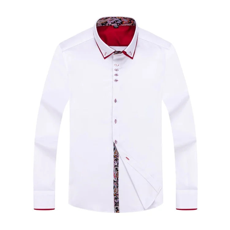 👔 Men's Slim Fit Double Collar Shirt – Trendy & Iron-Free 🌟