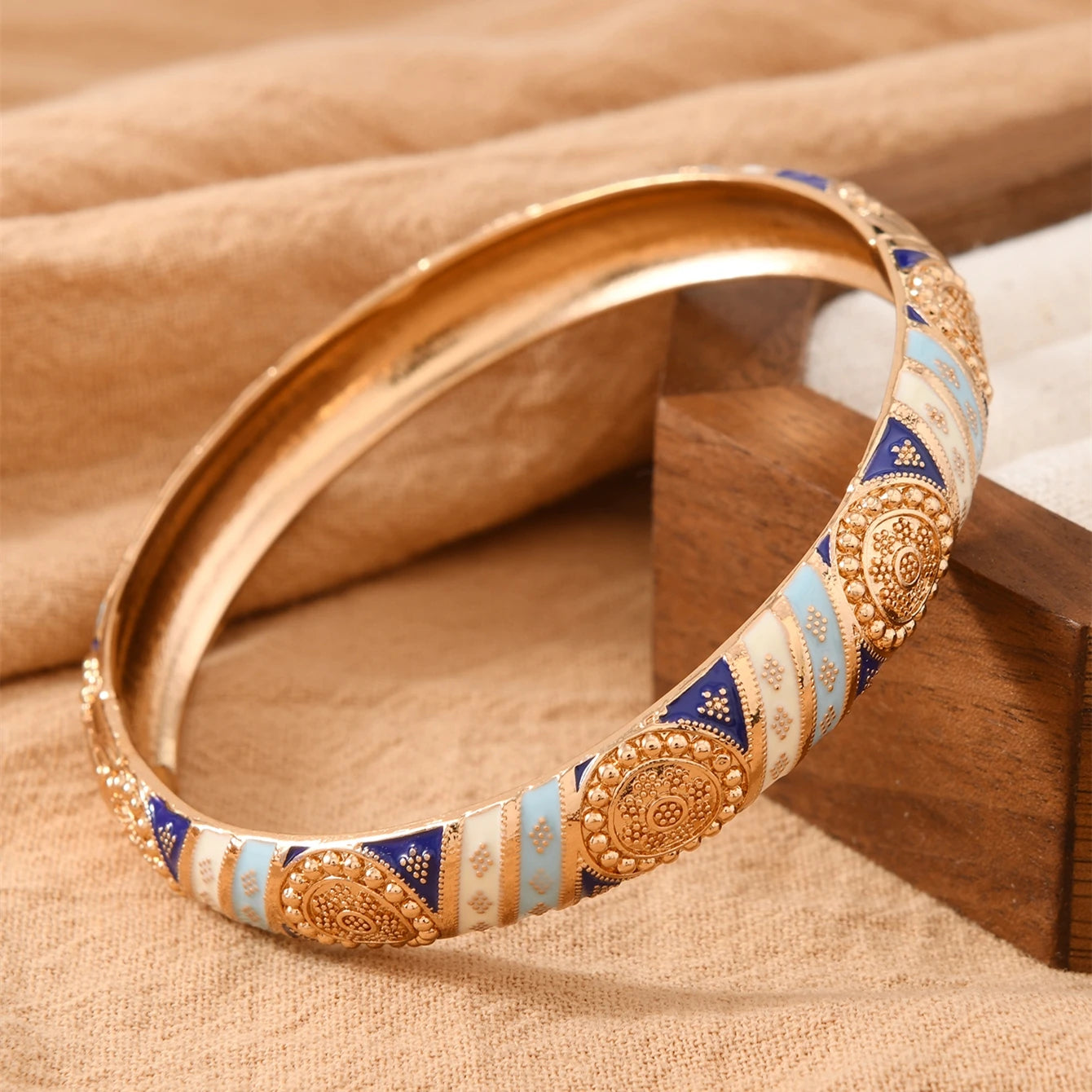🌙 Eid al-Adha Enamel Drip Oil Wide Bracelet for Women ✨🕌