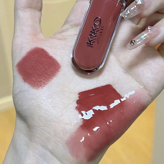 parKIKO Double-Headed Lipstick 💄✨ent Hot Kiko Double Headed Lipstick TransMirror Lip Gloss Non Fading Oil Sexy Rich Lip Gloss Milk Tea Bean Paste Naked Makeup