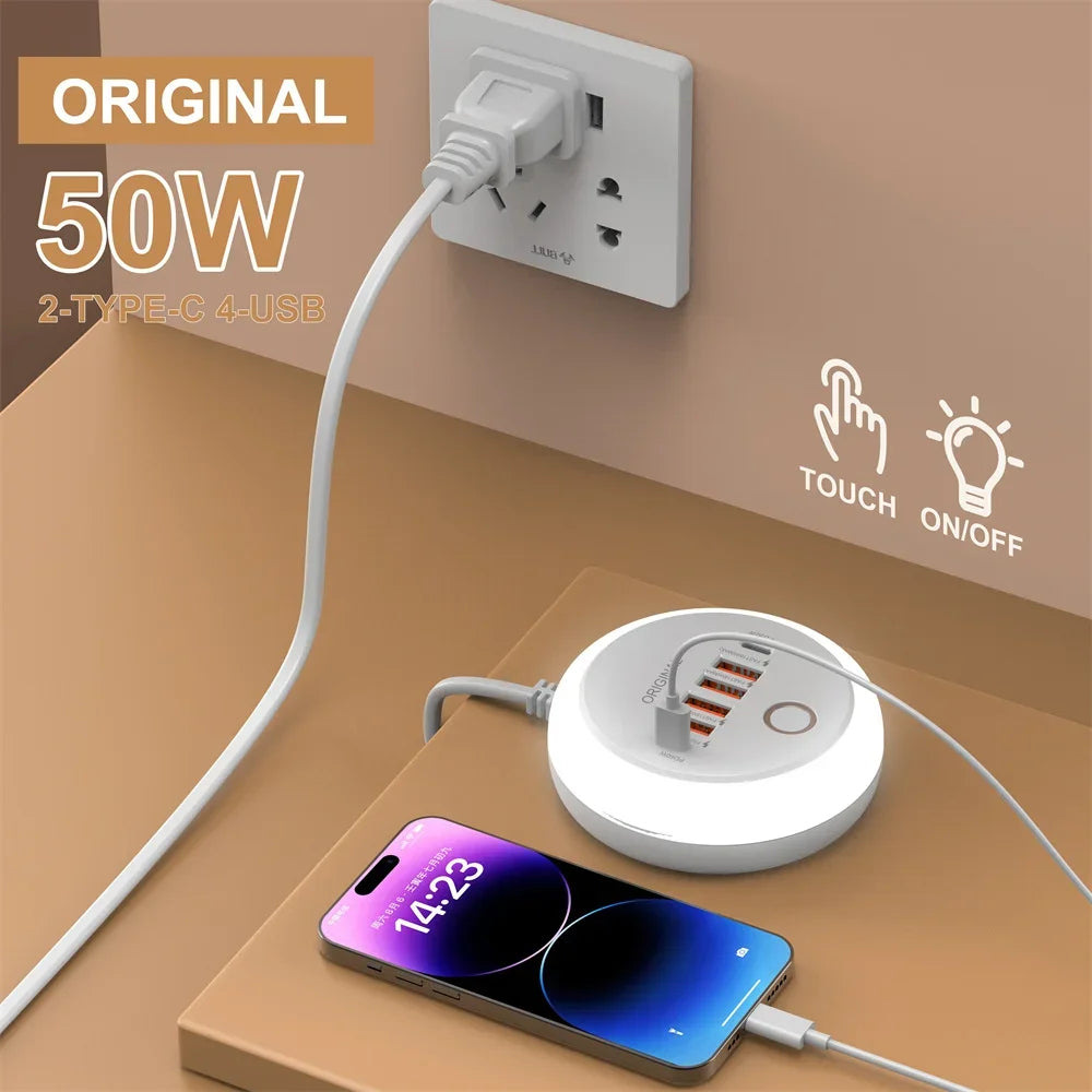 🔌 50W Fast Charging Power Strip | USB-C & USB Ports