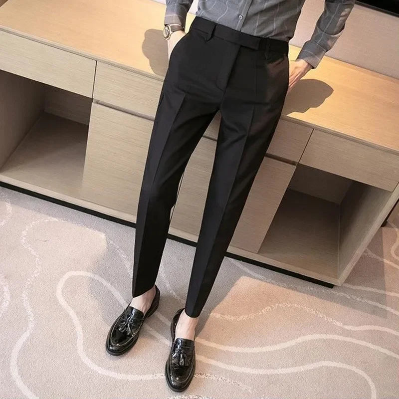 🧍‍♂️ Men's Coffee Brown Slim Suit Pants – Elegant & Business Chic ☕
