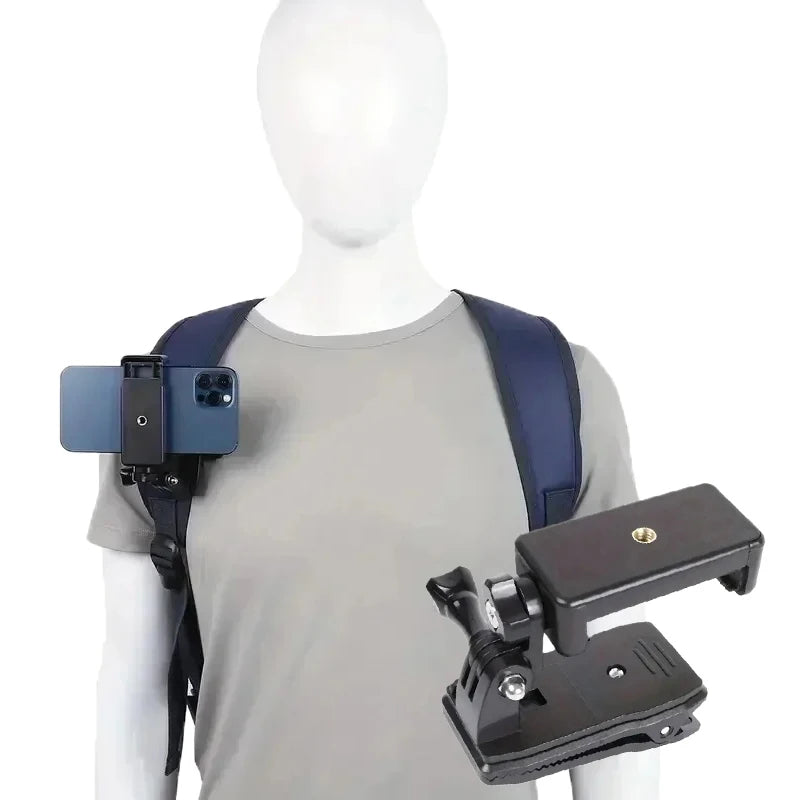 Vamson 360 Degree Rotation Backpack Clip Mobile Phone Mount for Insta360 X3 GoPro 11 10 9 8 DJI OSMO Action Camera Accessories