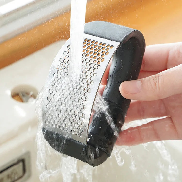 🧄 Stainless Steel Garlic Crusher | Manual Mincer Tool