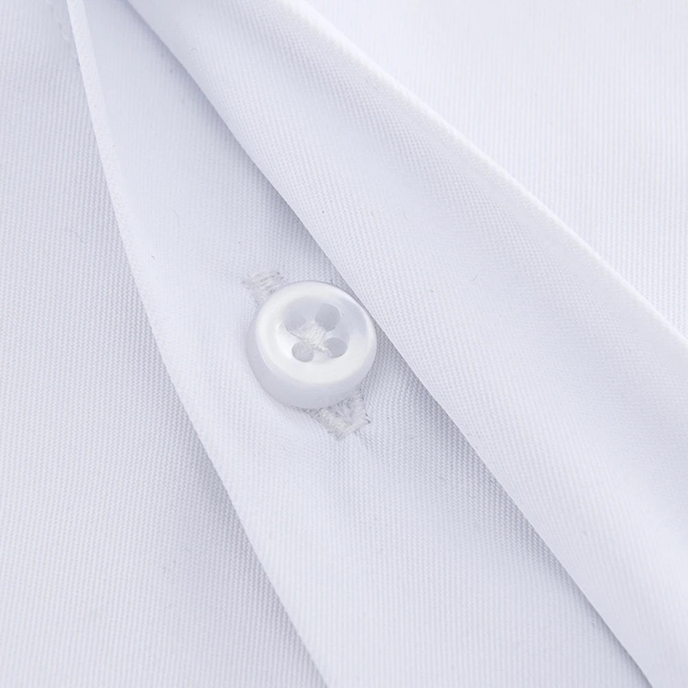🧥 Men's Classic White French Cuff Dress Shirt – Formal Business Standard Fit 👔