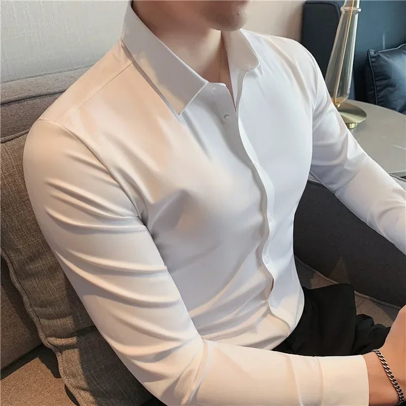 👔 Men's Premium Ultra-Stretch Dress Shirt – Silky & Versatile ✨