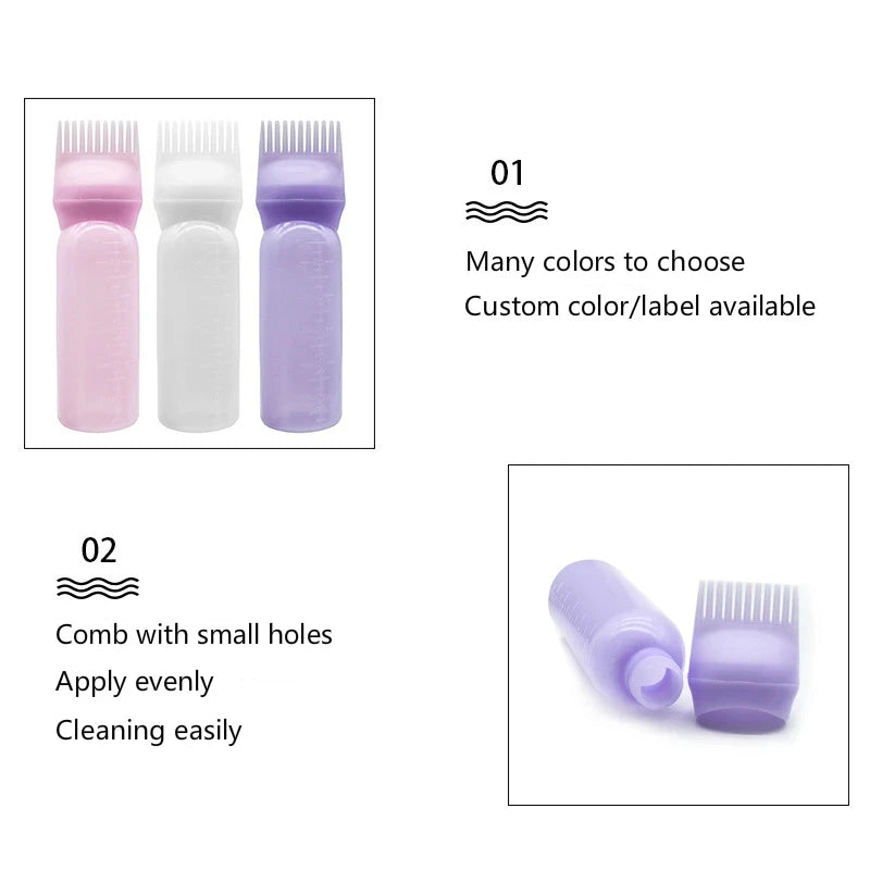 Hairdressing Shampoo Bottle Professional Hairdressing Dyeing Comb Bottles Barbershop Hairdresser Coloring Supplies