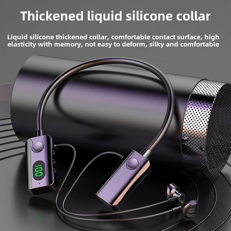 LED Magnetic Bluetooth 5.4 Earphones HiFi Sound Earbuds Wireless Headphones Sports Waterproof Neck-hanging Headsets Super Power