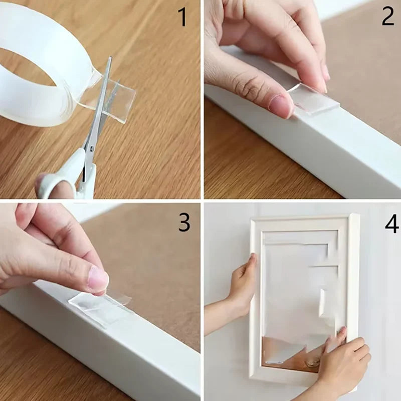 Nano Double sided Adhesive Tape Extra Strong Waterproof Transparent Traceless Tape Thickened Reusable Decorative Tape Home Tools