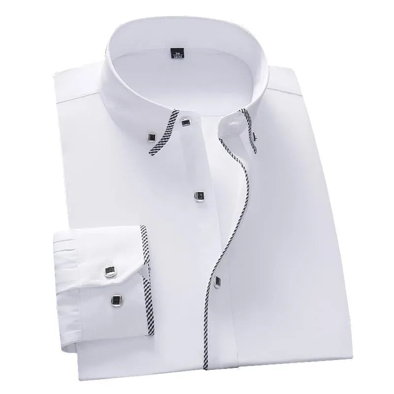 Men's White Slim Fit Dress Shirt – Office to Casual Style 🔥