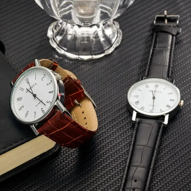 ⌚ Men’s Luxury Leather Quartz Watch — Casual & Business