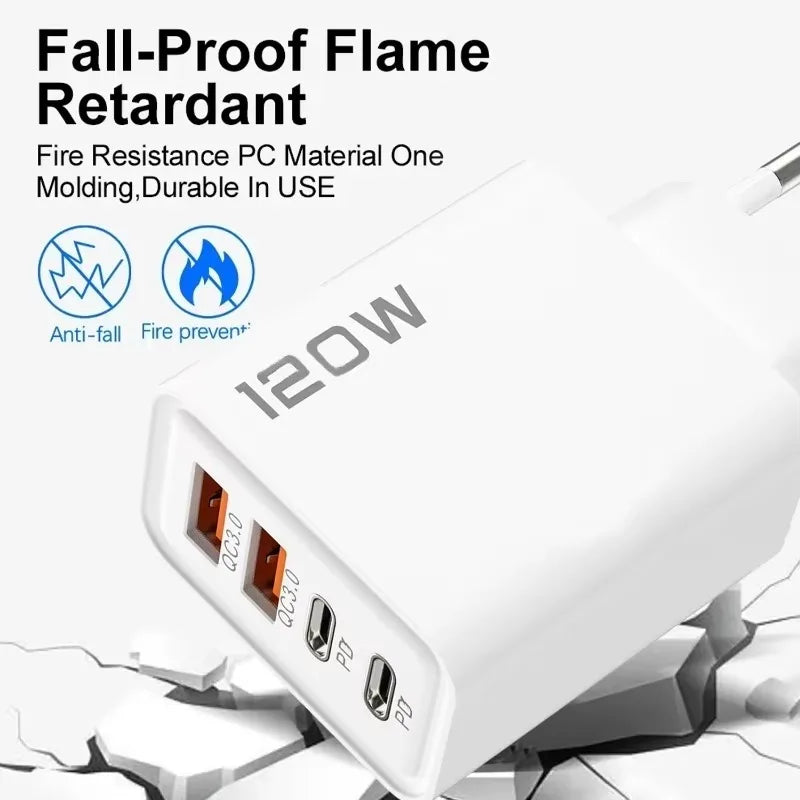 🔌 20W 4-Port USB-C Fast Charger – For iPhone, Samsung, Xiaomi & More ⚡