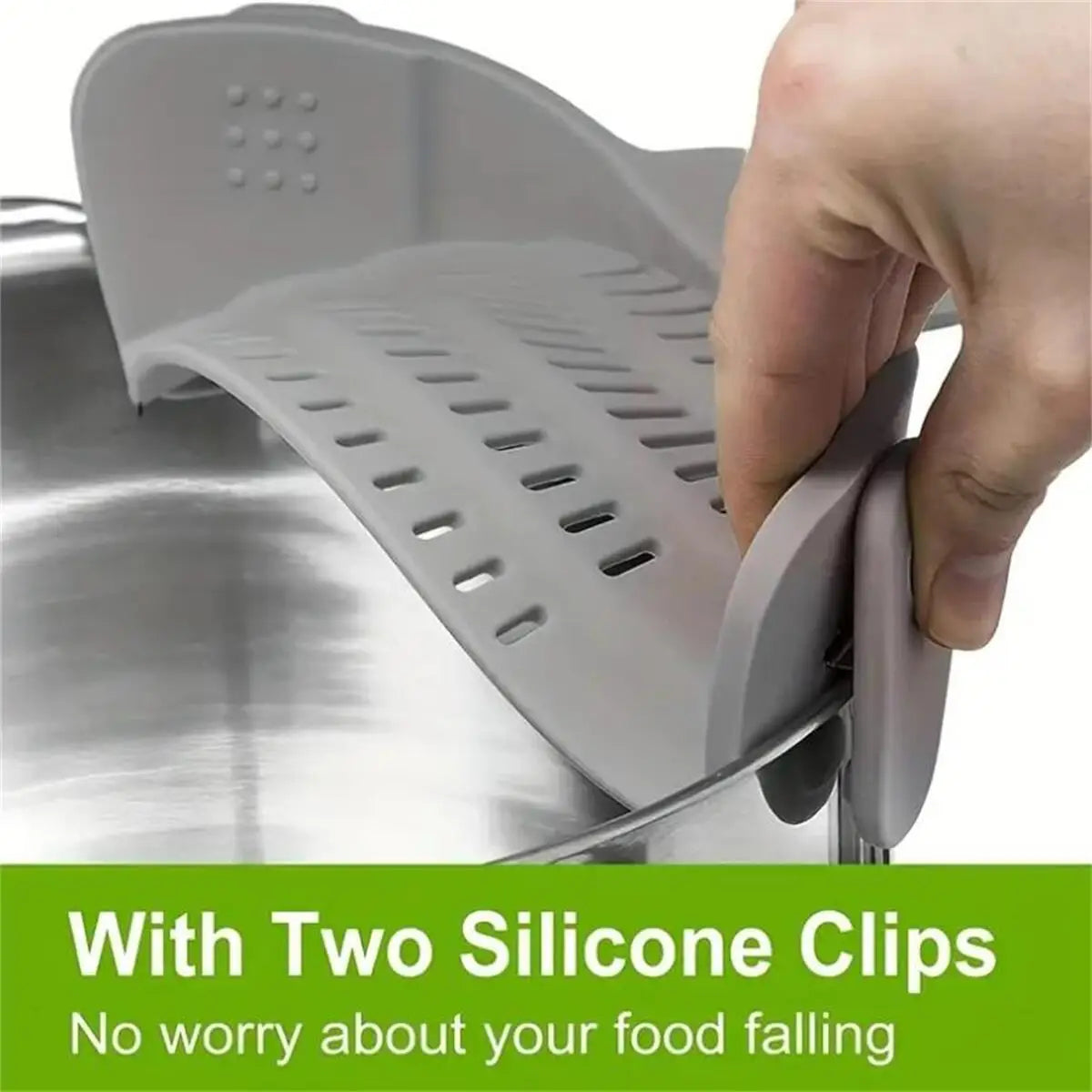 🍲 Adjustable Clip-On Pot Strainer 🥣 Kitchen Tool