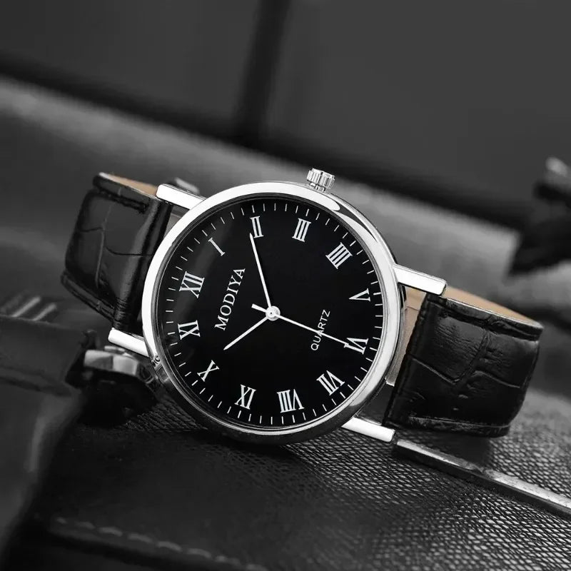 ⌚ Men’s Luxury Leather Quartz Watch — Casual & Business