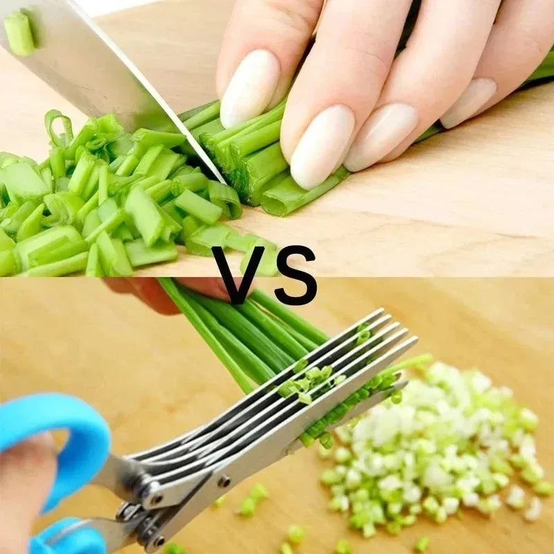Multifunctional Scissors Stainless Steel 3/5 Layer Kitchen Scissors Scallion Cutter Pepper Herb Laver Spices Onion Cooking Tool