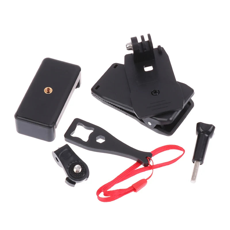 Vamson 360 Degree Rotation Backpack Clip Mobile Phone Mount for Insta360 X3 GoPro 11 10 9 8 DJI OSMO Action Camera Accessories