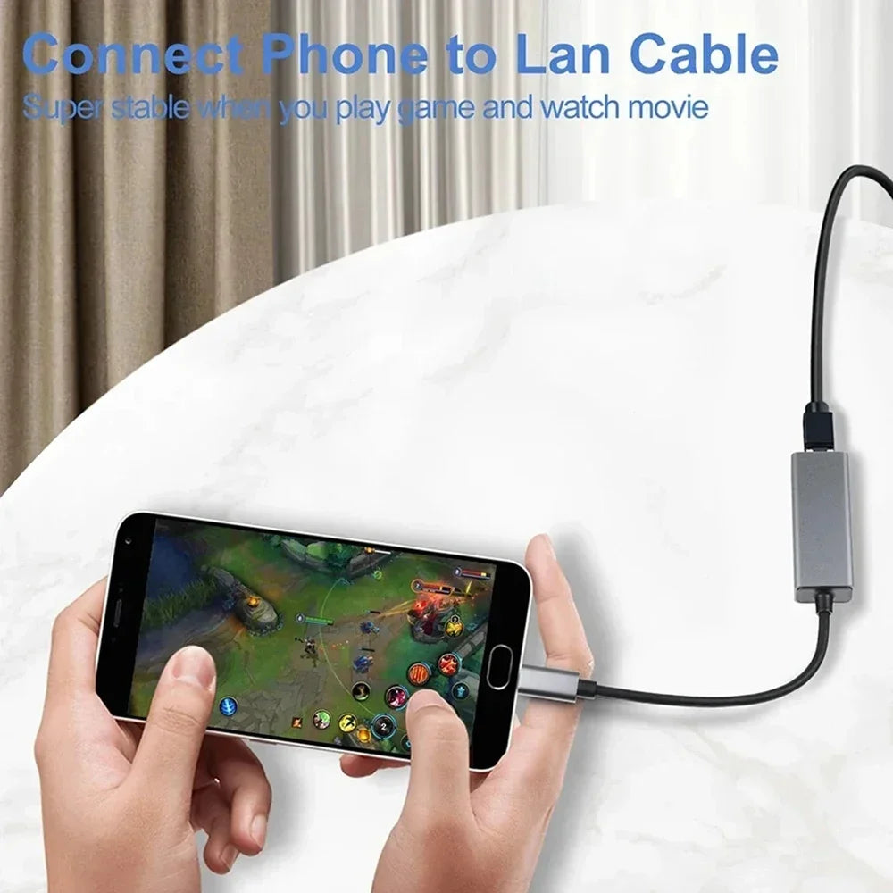 ⚡ USB-C to Ethernet Adapter | 1000Mbps RJ45 LAN