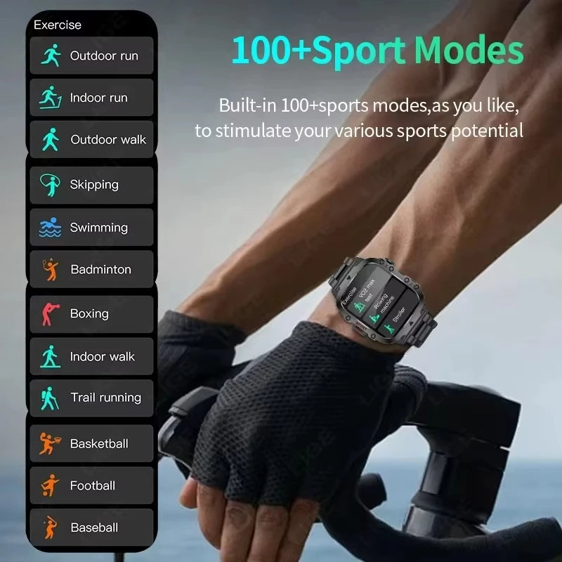 XIAOMI Military XIAOMI Military Smart Watch ⌚️ Watch Men IP68 5ATM Outdoor Sports Fitness Tracker Health Monitor 1.81 Inch BT Call Smartwatch New