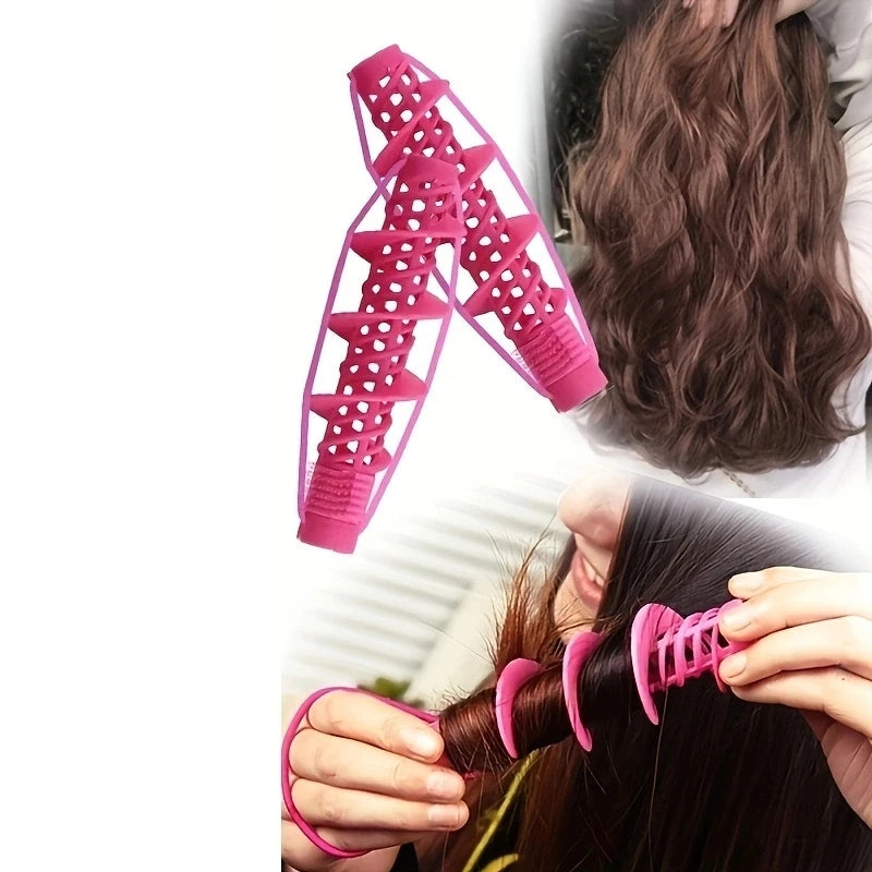 2PCS/Set Hair Rollers Spiral Curling DIY Tool Magic Hair Care Hairdressing No Heat No Clip Styling Curls Roller