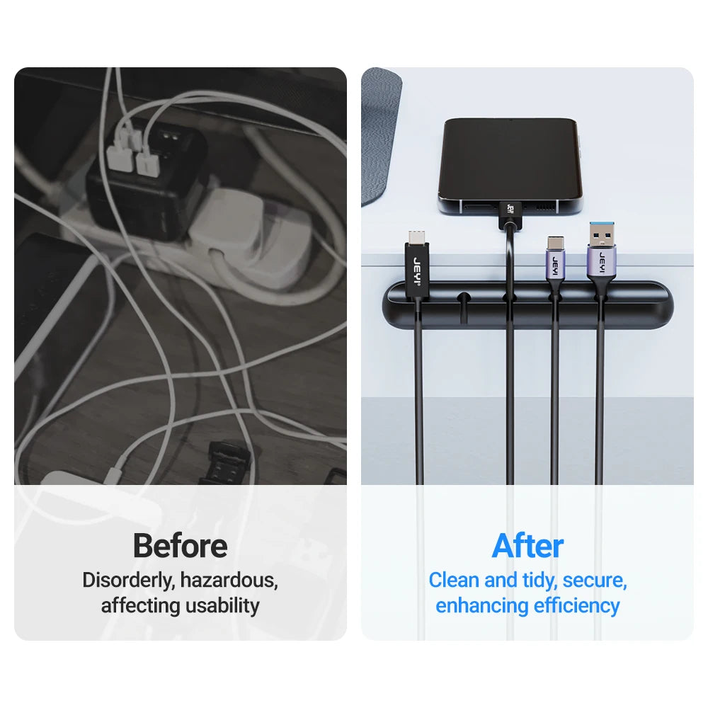 🔌 Adhesive Cable Clips | Cord Organizer for Desk & Nightstand