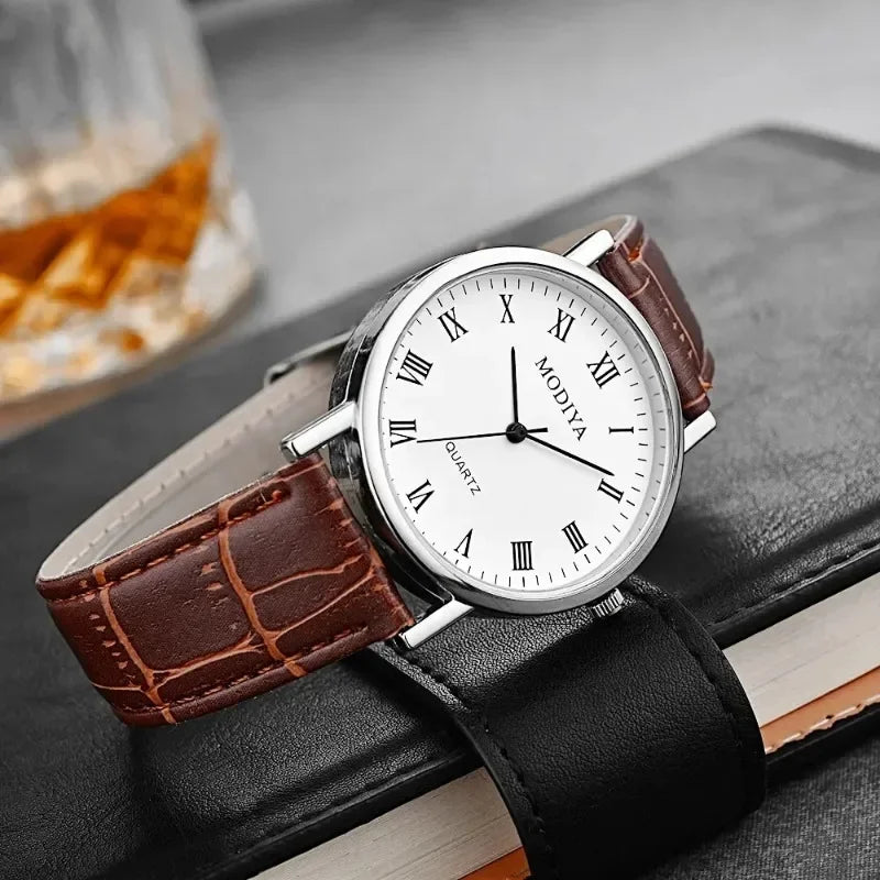 ⌚ Men’s Luxury Leather Quartz Watch — Casual & Business