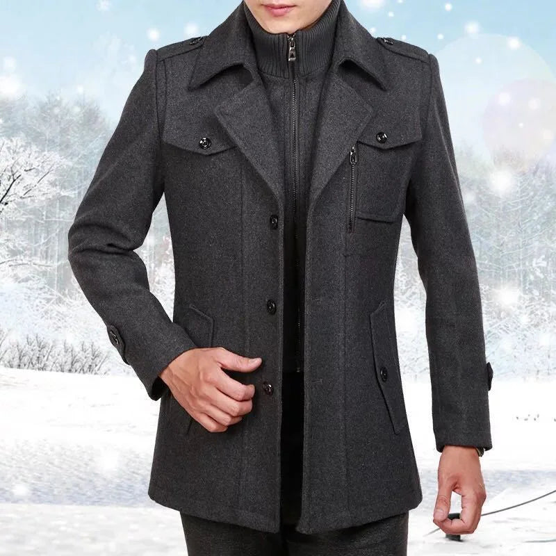 🧥 ONESTAND Men's Autumn/Winter Overcoat – Layered Look, Casual Cool ❄️