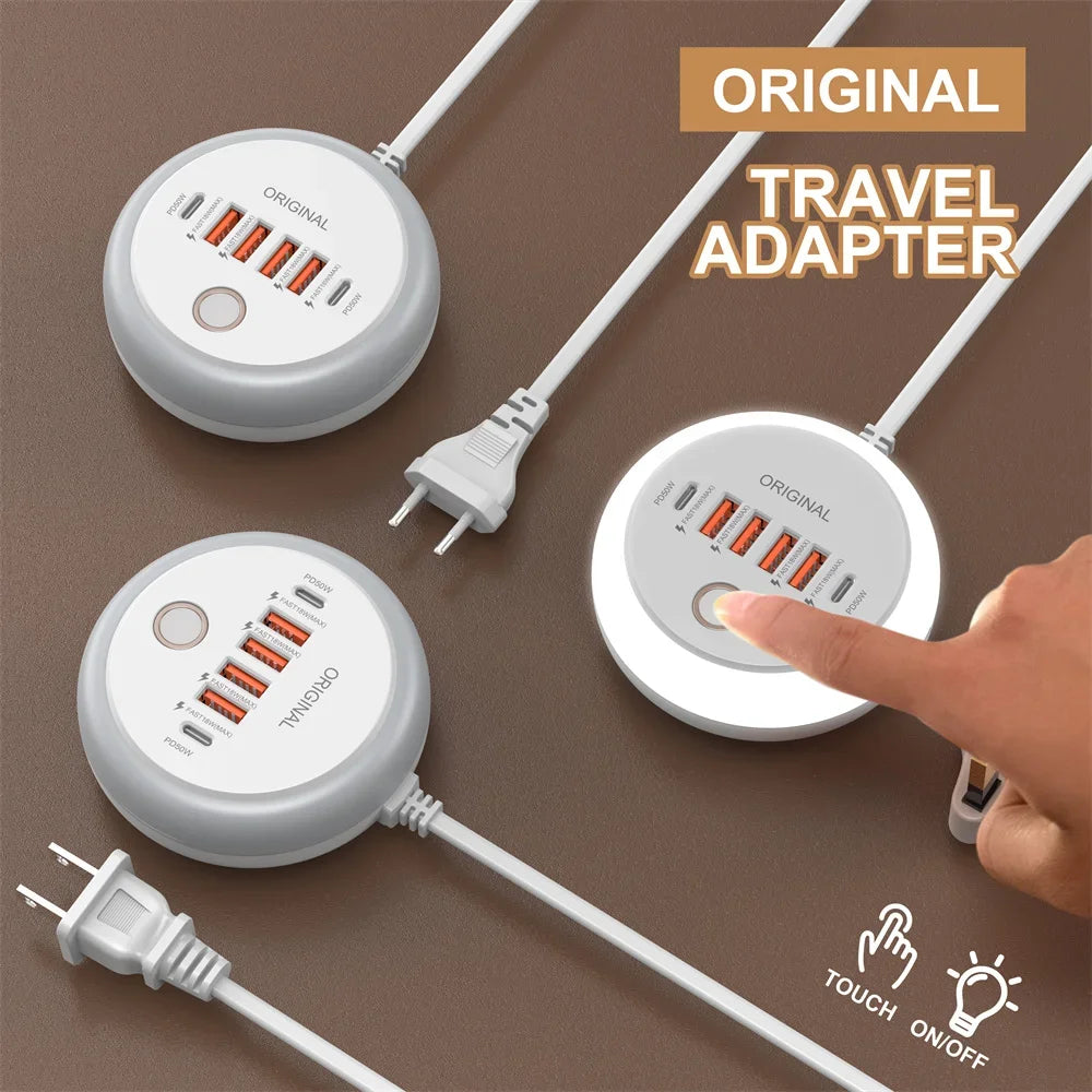 🔌 50W Fast Charging Power Strip | USB-C & USB Ports