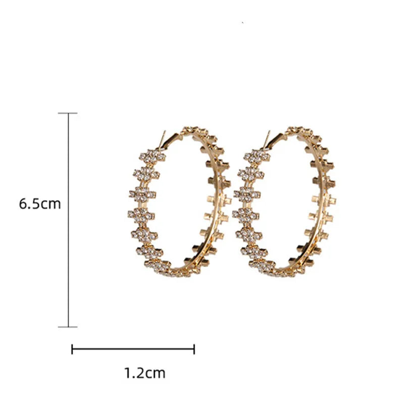 Golden Hoop Crystal Earrings ✨👑